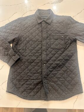 Banana Republic Dark Gray Quilted Shirt Jacket